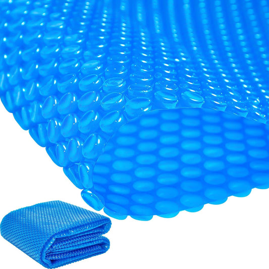 8 x ft Pool Hot Tub Solar Cover, 16 Mil Heavy Duty Trimmable Floating Thermal Blanket Spa Bubble Cover for V1259-DP01-A-1157