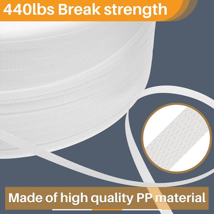1/2 Inch Strapping, Polypropylene (PP) Heavy Duty Poly Packaging Strapping Roll 440 Lbs Break Strength for V1259-DP01-A-1162