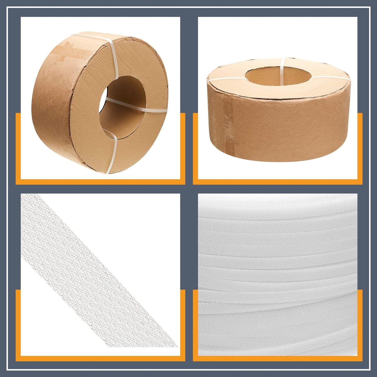 1/2 Inch Strapping, Polypropylene (PP) Heavy Duty Poly Packaging Strapping Roll 440 Lbs Break Strength for V1259-DP01-A-1162