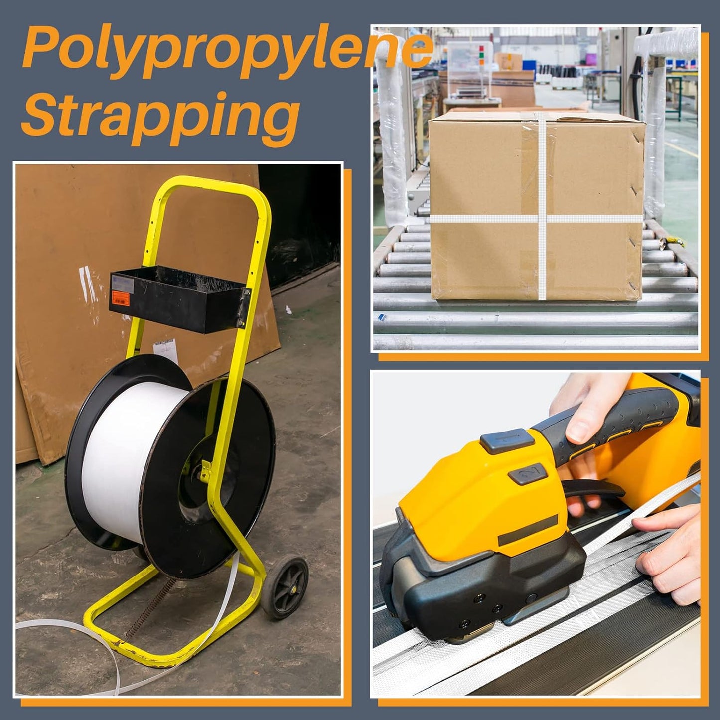 1/2 Inch Strapping, Polypropylene (PP) Heavy Duty Poly Packaging Strapping Roll 440 Lbs Break Strength for V1259-DP01-A-1162