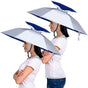 2 Pcs 37'' Diameter Large Umbrella Hat for Adults Double Layer Folding Compact UV Rain Protection Cap V1259-DP01-A-1165