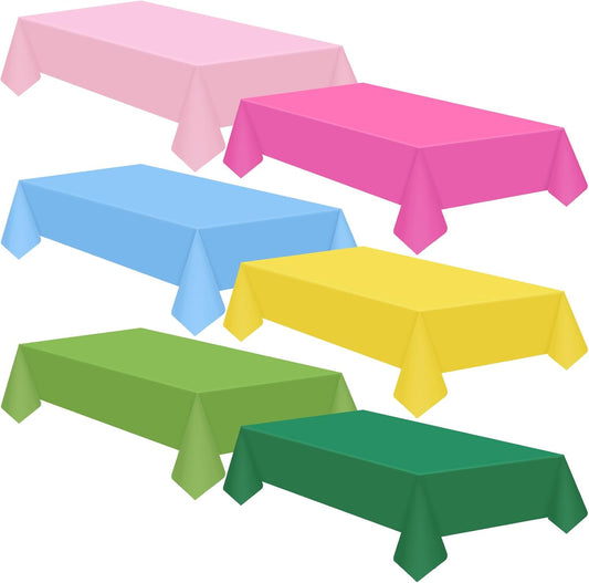 12 Pcs Hawaiian Plastic Tablecloths 54 x 108 Inch Disposable Rectangle Waterproof Table Cover for Birthday V1259-DP01-A-1175