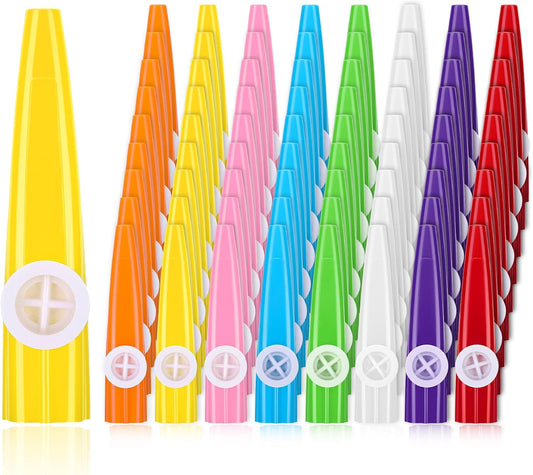 72 Pcs 8 Colors Plastic Kazoos Bulk Kazoo Musical Instruments for Party Favors Music Classroom and Events V1259-DP01-A-1187