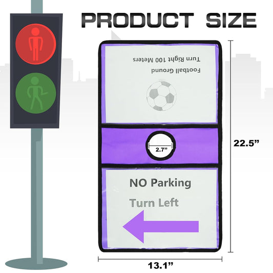 18 Pcs Traffic Cone Sleeve Outdoor Activity Warning Sign for Caution Multicolored Message Covers with Pockets V1259-DP01-A-1203