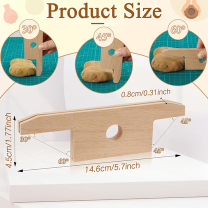 3 Pieces Pottery Clay Tools Set Includes Wooden Paddles Sculpture Pad Bevel Cutter for Angle Cutting Tool V1259-DP01-A-1209