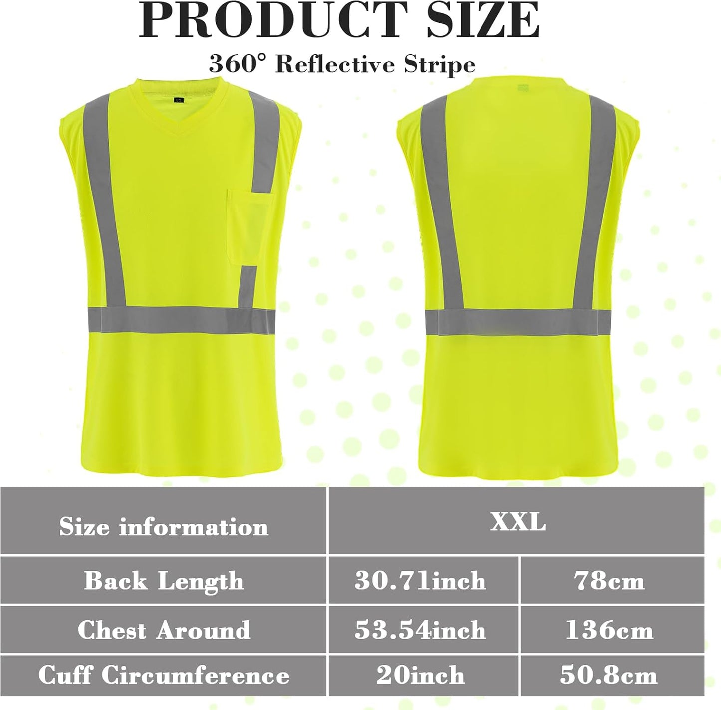 4 Pcs Hi Vis Sleeveless Reflective Shirt for Men Class 2 Construction Work Shirts with Pockets Women Lime V1259-DP01-A-1211