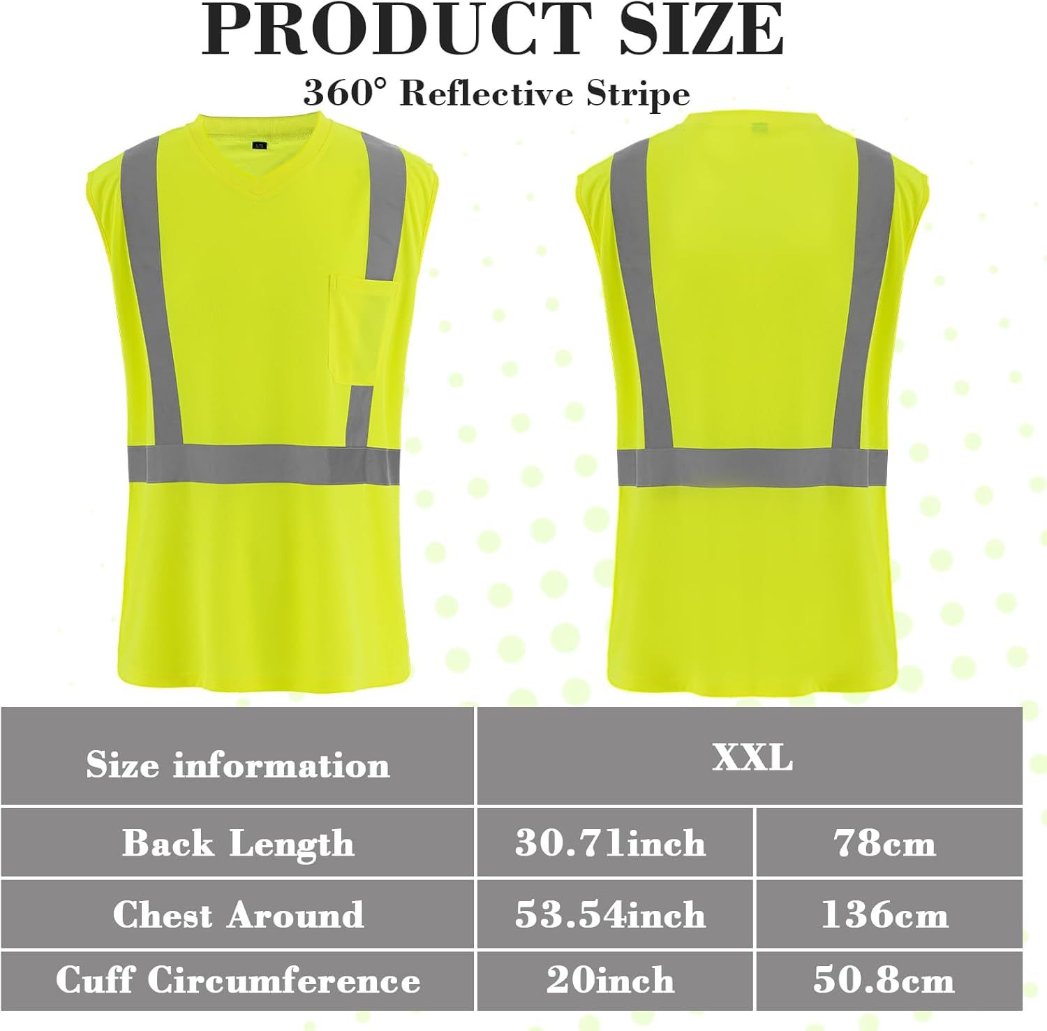 4 Pcs Hi Vis Sleeveless Reflective Shirt for Men Class 2 Construction Work Shirts with Pockets Women Lime V1259-DP01-A-1211