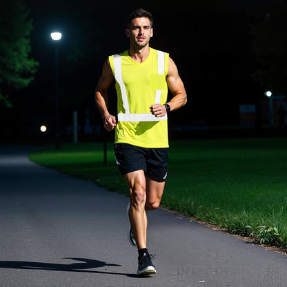 4 Pcs Hi Vis Sleeveless Reflective Shirt for Men Class 2 Construction Work Shirts with Pockets Women Lime V1259-DP01-A-1211