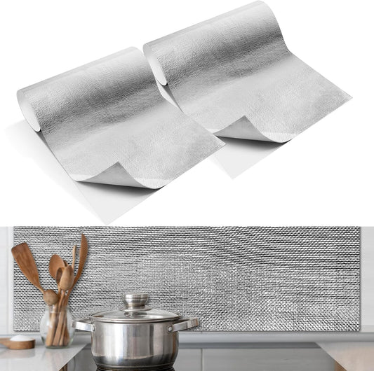 2 Pcs 24'' x 48'' Aluminized Heat Shield Thermal Barrier Adhesive Backed Blanket Wrap Fiberglass Insulation V1259-DP01-A-1214