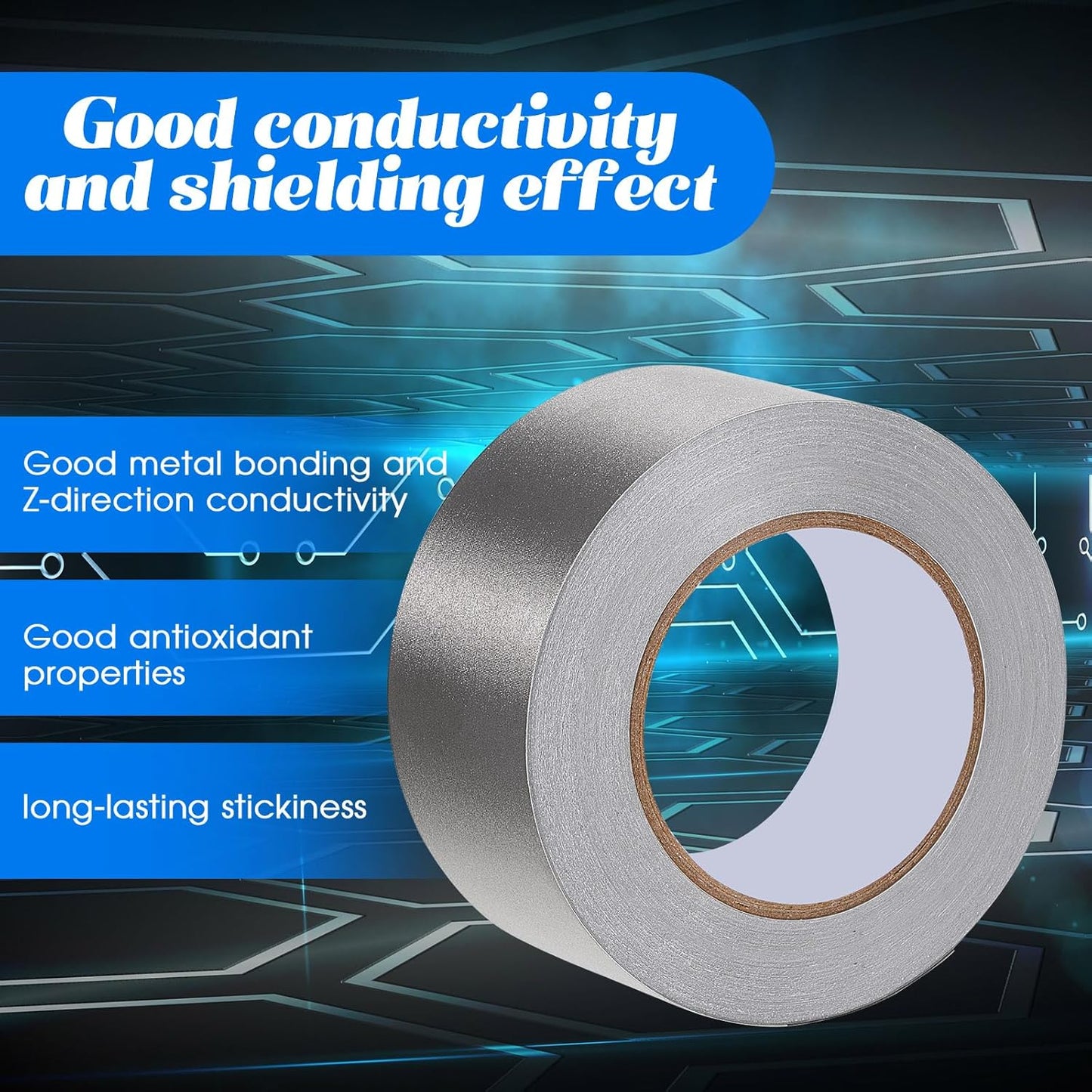 3 Roll Double Conductive Fabric Tape Cloth Adhesive Roll(1in x 100ft, 1.5in 2in 100ft) 1in 100ft V1259-DP01-A-1218