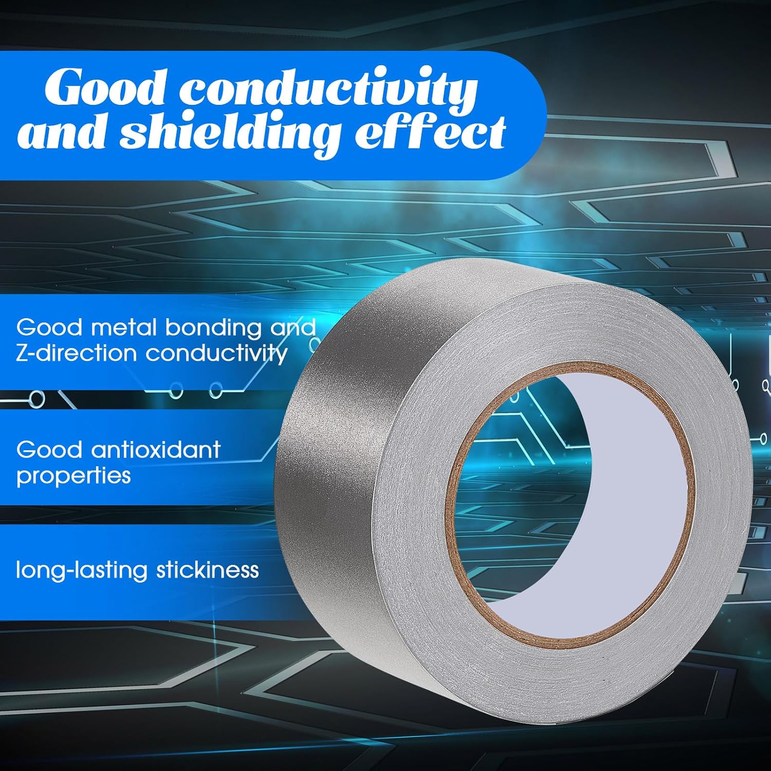 3 Roll Double Conductive Fabric Tape Cloth Adhesive Roll(1in x 100ft, 1.5in 2in 100ft) 1in 100ft V1259-DP01-A-1218