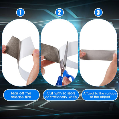 3 Roll Double Conductive Fabric Tape Cloth Adhesive Roll(1in x 100ft, 1.5in 2in 100ft) 1in 100ft V1259-DP01-A-1218
