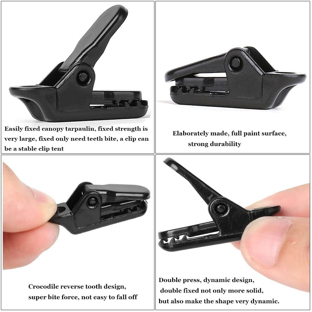 20pcs Small Tarp Clips Duty Lock Grip, Tent Awning Clamp For V1259-DP01-A-1222