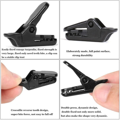 20pcs Small Tarp Clips Duty Lock Grip, Tent Awning Clamp For V1259-DP01-A-1222