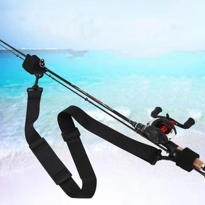 Fishing Rod Carry Strap, Sling Band Adjustable Shoulder Belt Tackle Holder, Nylon (2) V1259-DP01-A-1225