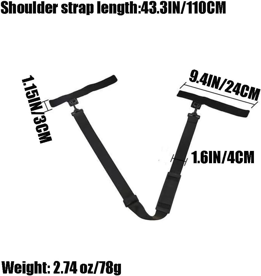 Fishing Rod Carry Strap, Sling Band Adjustable Shoulder Belt Tackle Holder, Nylon (2) V1259-DP01-A-1225