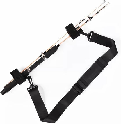 Fishing Rod Carry Strap, Sling Band Adjustable Shoulder Belt Tackle Holder, Nylon (2) V1259-DP01-A-1225
