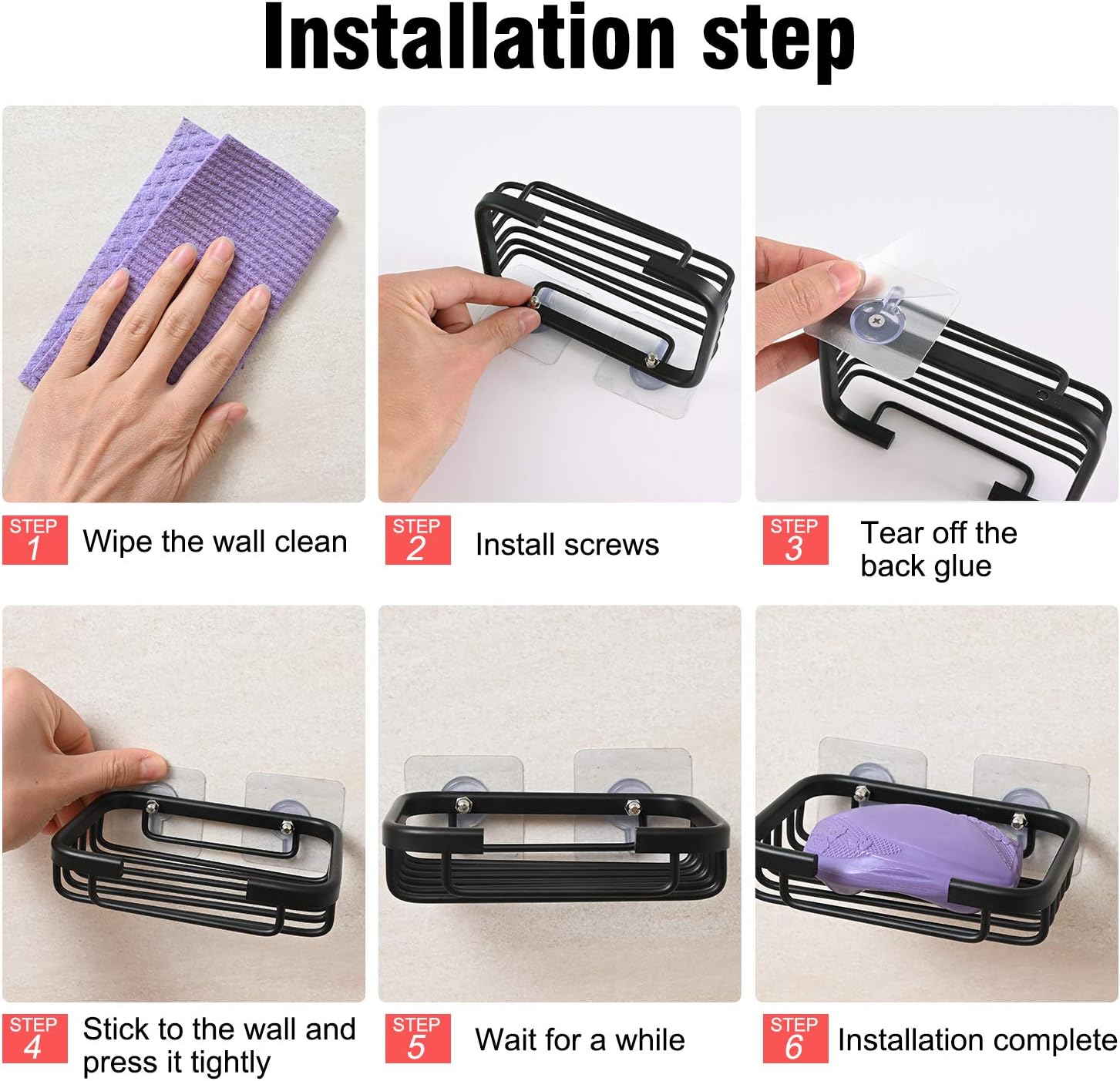 Soap Dish,Premium Dish for Shower, Space Aluminum Wall Mounted Bar Holder Bathroom Shower Kitchen Wall, V1259-DP01-A-1228