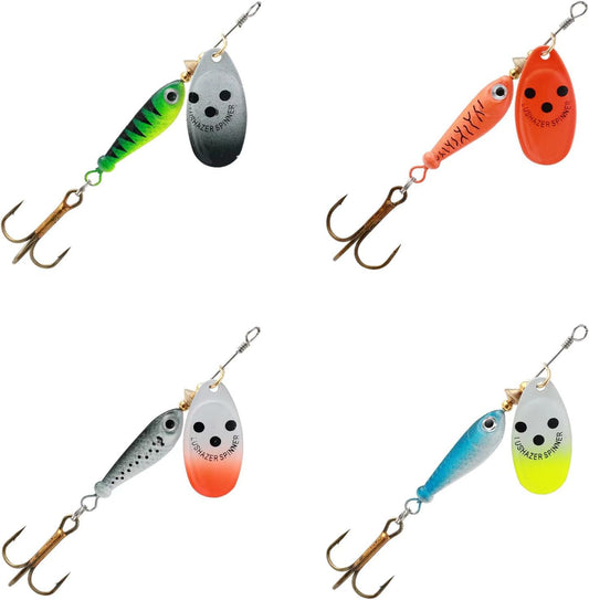 4Pcs Fishing Lure Spinner Baits, Bait Bionic Hard Baits,Metal Rotating Sequin baits for Bass, Trout, Walleye, V1259-DP01-A-1235
