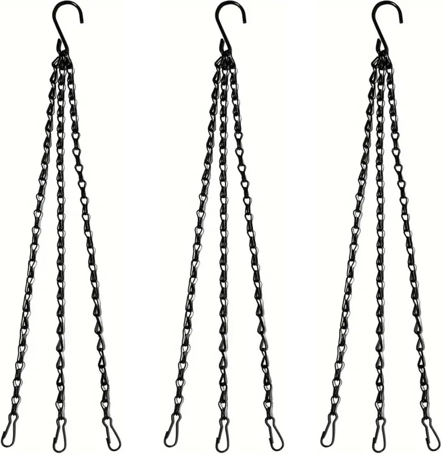 Hanging Basket Chain, 3 Sets Plant Hanger Metal Chains with Clips for Flower Pots, Planters, Bird Cage, V1259-DP01-A-1237
