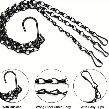 Hanging Basket Chain, 3 Sets Plant Hanger Metal Chains with Clips for Flower Pots, Planters, Bird Cage, V1259-DP01-A-1237