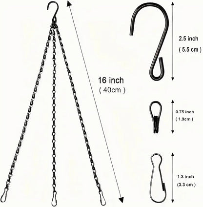Hanging Basket Chain, 3 Sets Plant Hanger Metal Chains with Clips for Flower Pots, Planters, Bird Cage, V1259-DP01-A-1237