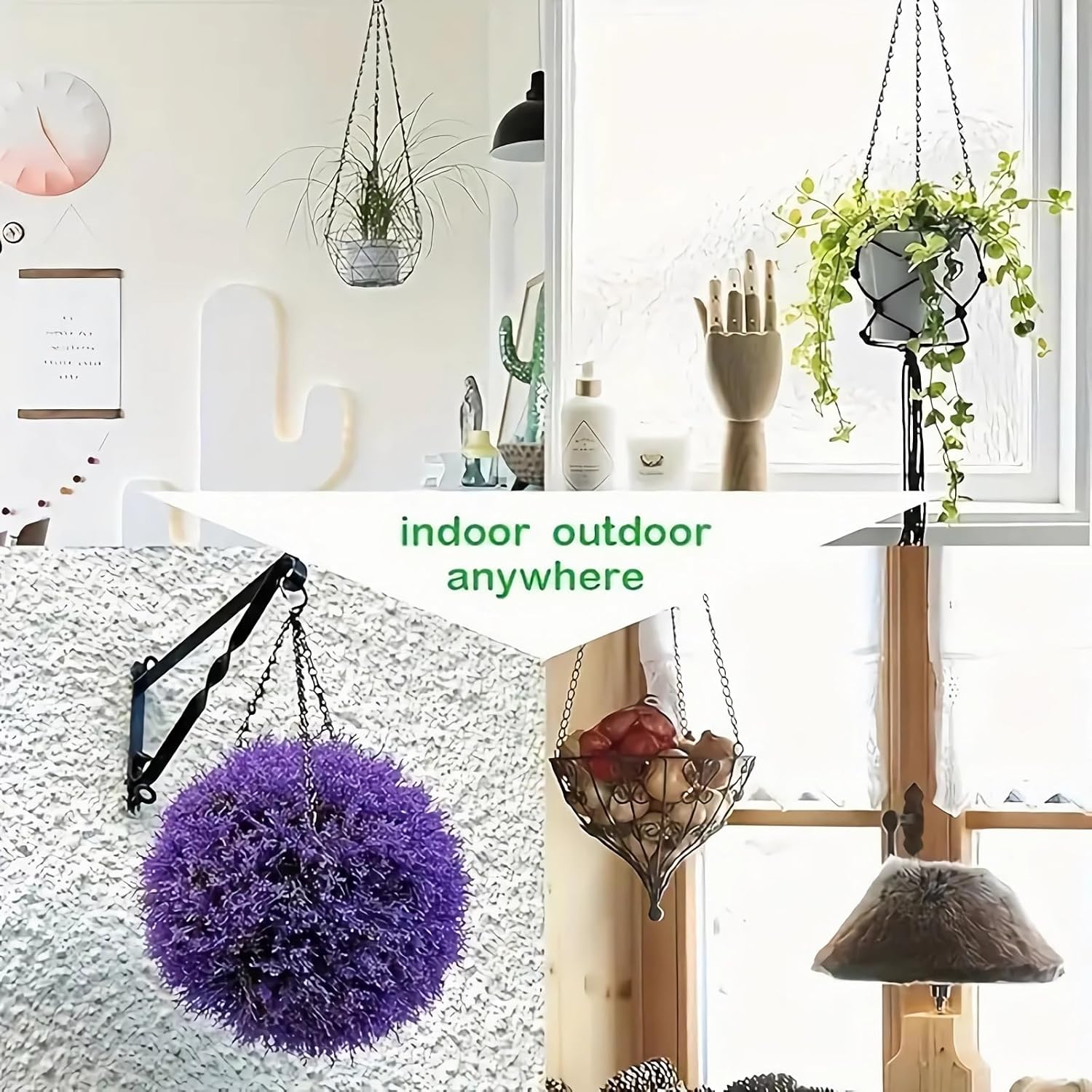 Hanging Basket Chain, 3 Sets Plant Hanger Metal Chains with Clips for Flower Pots, Planters, Bird Cage, V1259-DP01-A-1237