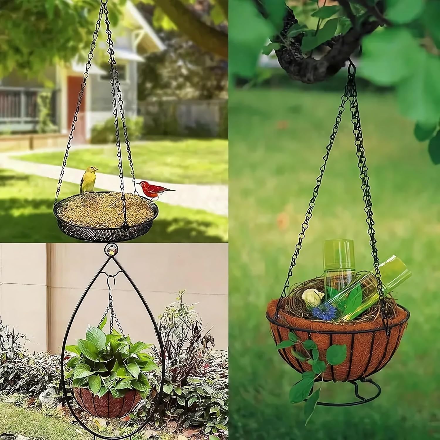 Hanging Basket Chain, 3 Sets Plant Hanger Metal Chains with Clips for Flower Pots, Planters, Bird Cage, V1259-DP01-A-1237