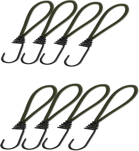 8PCS Bungee Cords with Hooks, Mini Cords, Rubber Short Straps,for Camping Trucks Car Awning Cover Canopies V1259-DP01-A-1242