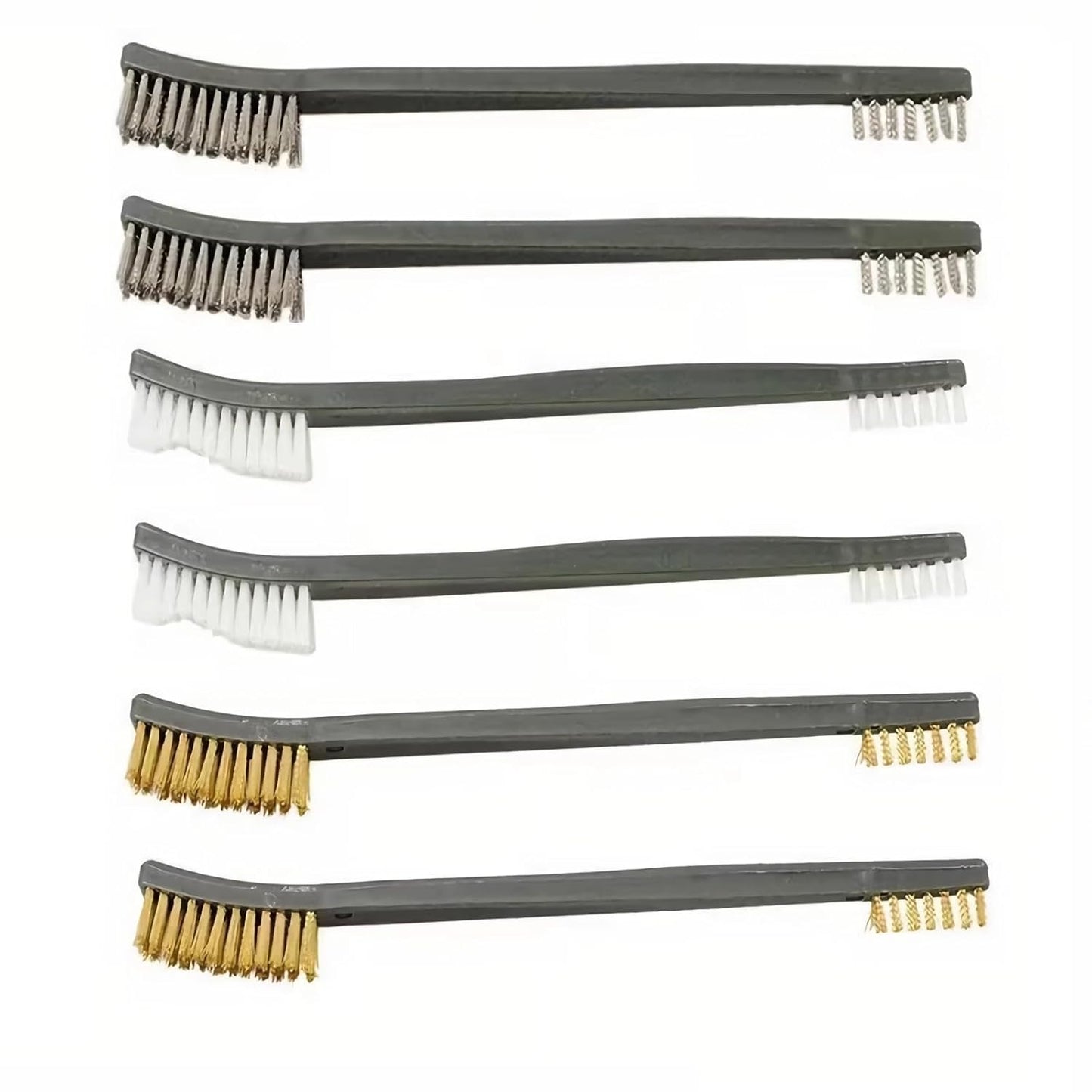 6Pc Mini Wire Brush Set, Steel Brass Nylon Cleaning Polishing Metal Rust Tools, Suitable for Paint Dirt V1259-DP01-A-1247