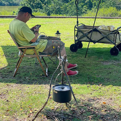 1Pack Camping Tripod Board - Turn Branches Into Camp Fire Tripod,Long Chain Stainless Steel with for Hanging V1259-DP01-A-1257