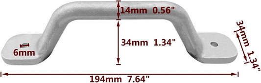 2PCS Boat Cleat Grab Rail Handles Aluminum Fishing Rowboat Duck Jon Row Transom V1259-DP01-A-1260