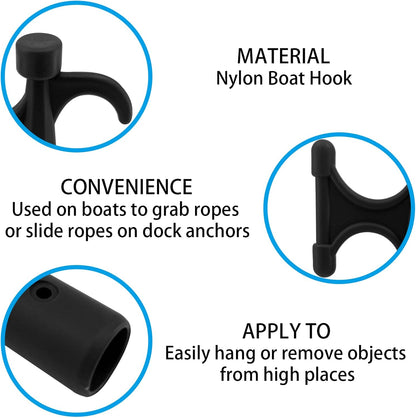 2Pcs Nylon Boat Hook Floating,Hook for Extension Pole,Unbreakable,Durable,Rust-Resistant Replacement V1259-DP01-A-1269