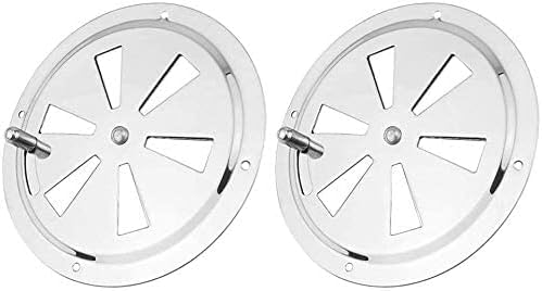 2 Pack of 4 inch Cabin Ventilation Plate Vent Round Butterfly Air Gill with Side Knob 304 Stainless Steel for V1259-DP01-A-1272