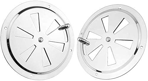 2 Pack of 4 inch Cabin Ventilation Plate Vent Round Butterfly Air Gill with Side Knob 304 Stainless Steel for V1259-DP01-A-1272