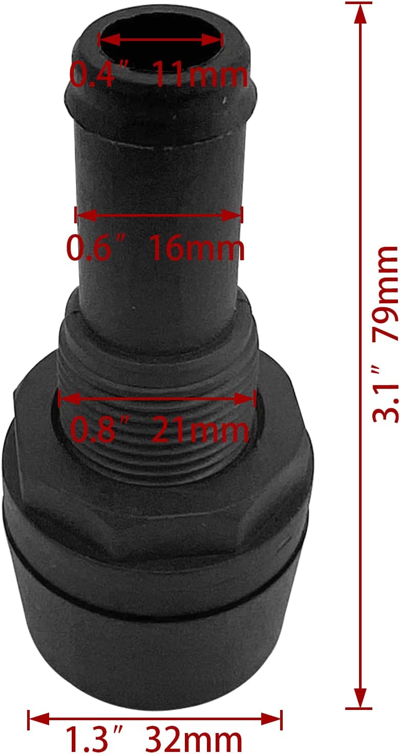2PCS 5/8" Polypropylene Fuel Vent, Plastic Marine Thru Hull Exhaust Applicable to Connecting 16Mm Hose V1259-DP01-A-1275