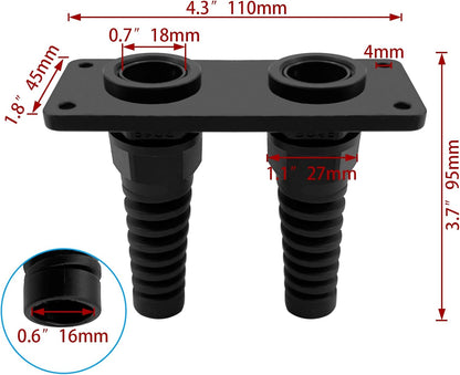 PG16 Cable Gland with Anodized Aluminum Base Antirust Anti-corrosive Waterproof IP68 Nylon Joint Adjustable V1259-DP01-A-1276