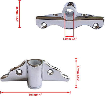 2PCS 316 Stainless Steel Row Lock Oarlock Socket Support Bracket for 1/2" Shank V1259-DP01-A-1284