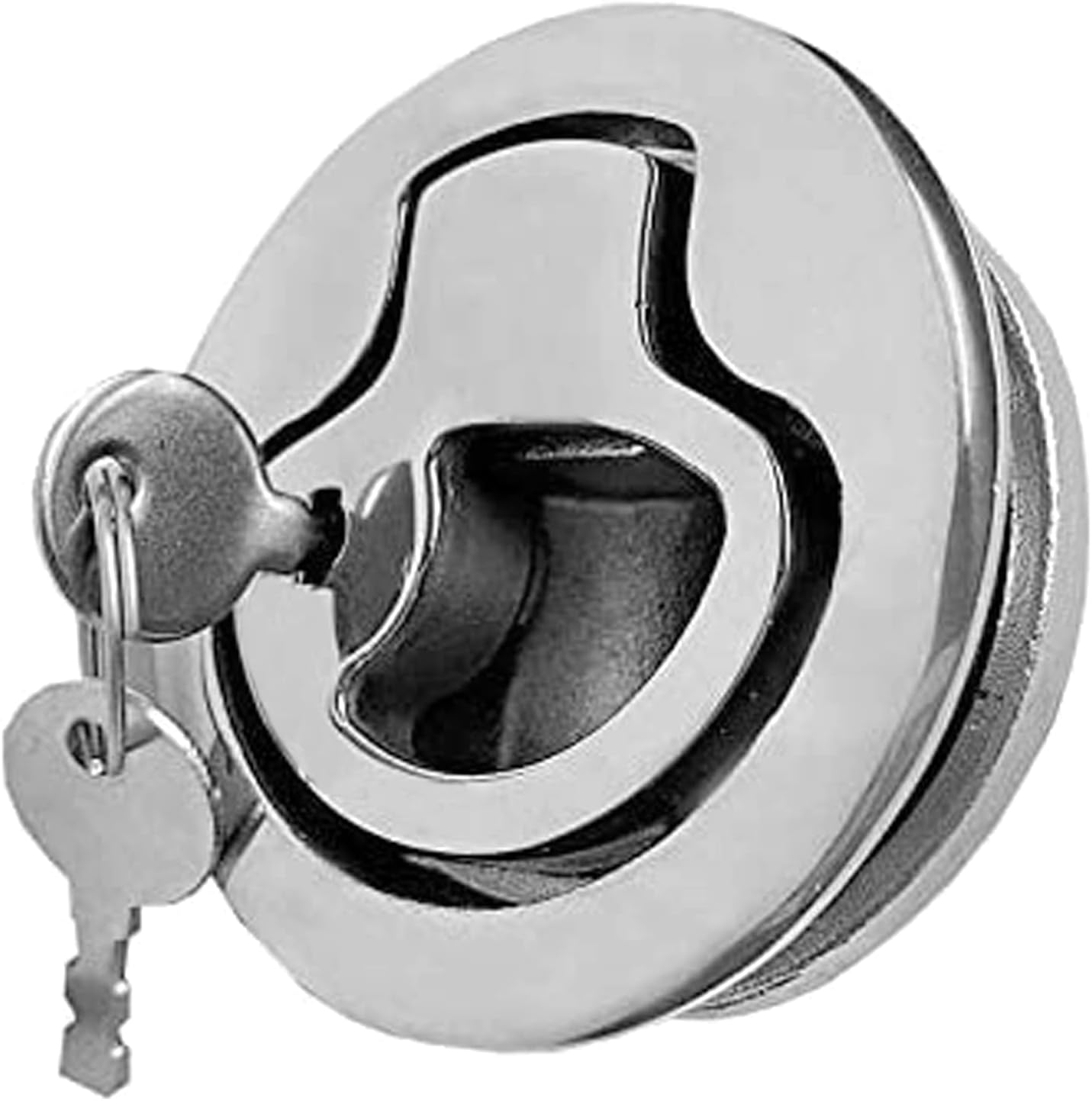 Boat Latches Stainless Steel 2", Latch Hatch Round Pull Marine Flush Locking Lift Handle Deck - V1259-DP01-A-1290