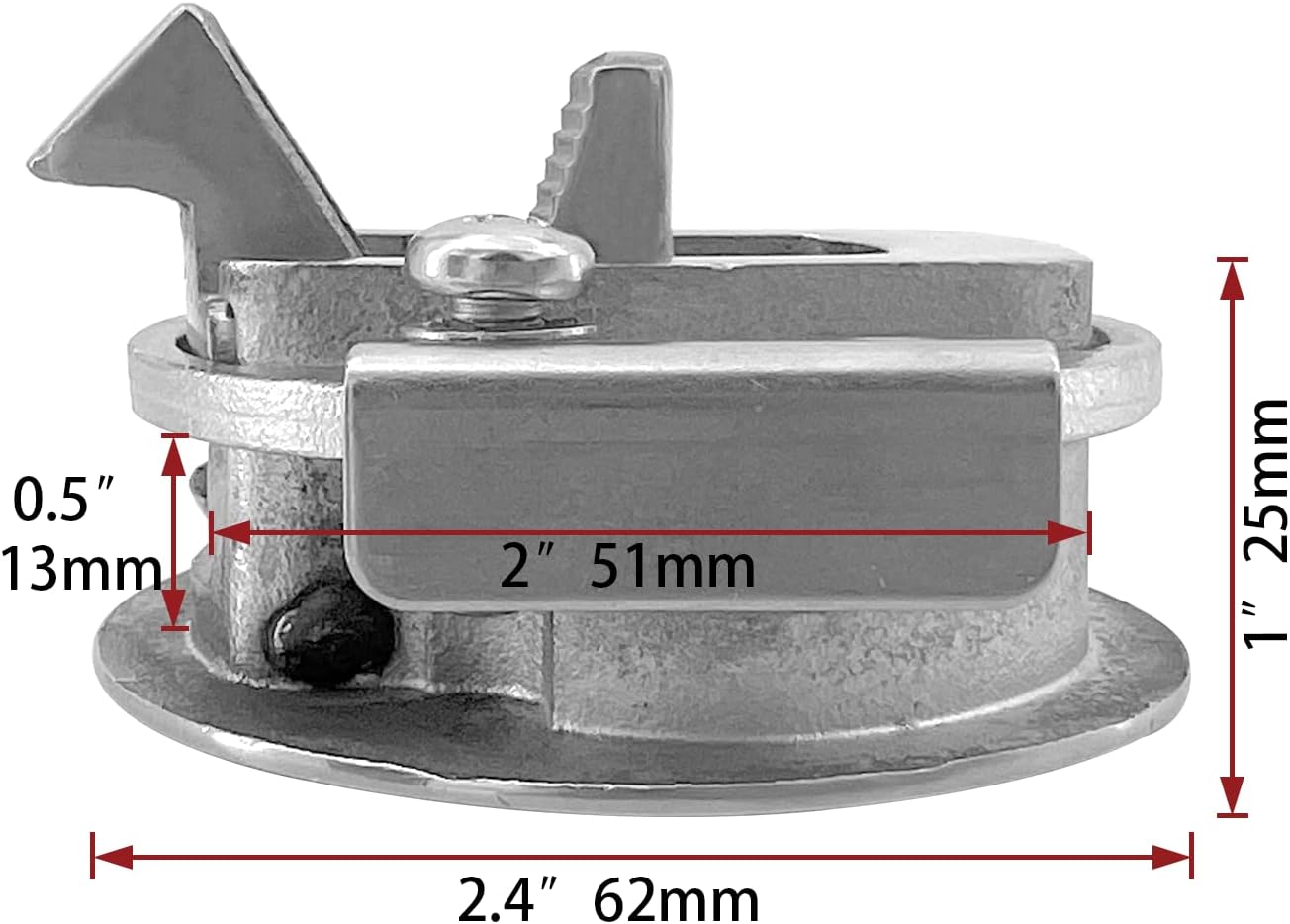 Boat Latches Stainless Steel 2", Latch Hatch Round Pull Marine Flush Locking Lift Handle Deck - V1259-DP01-A-1290