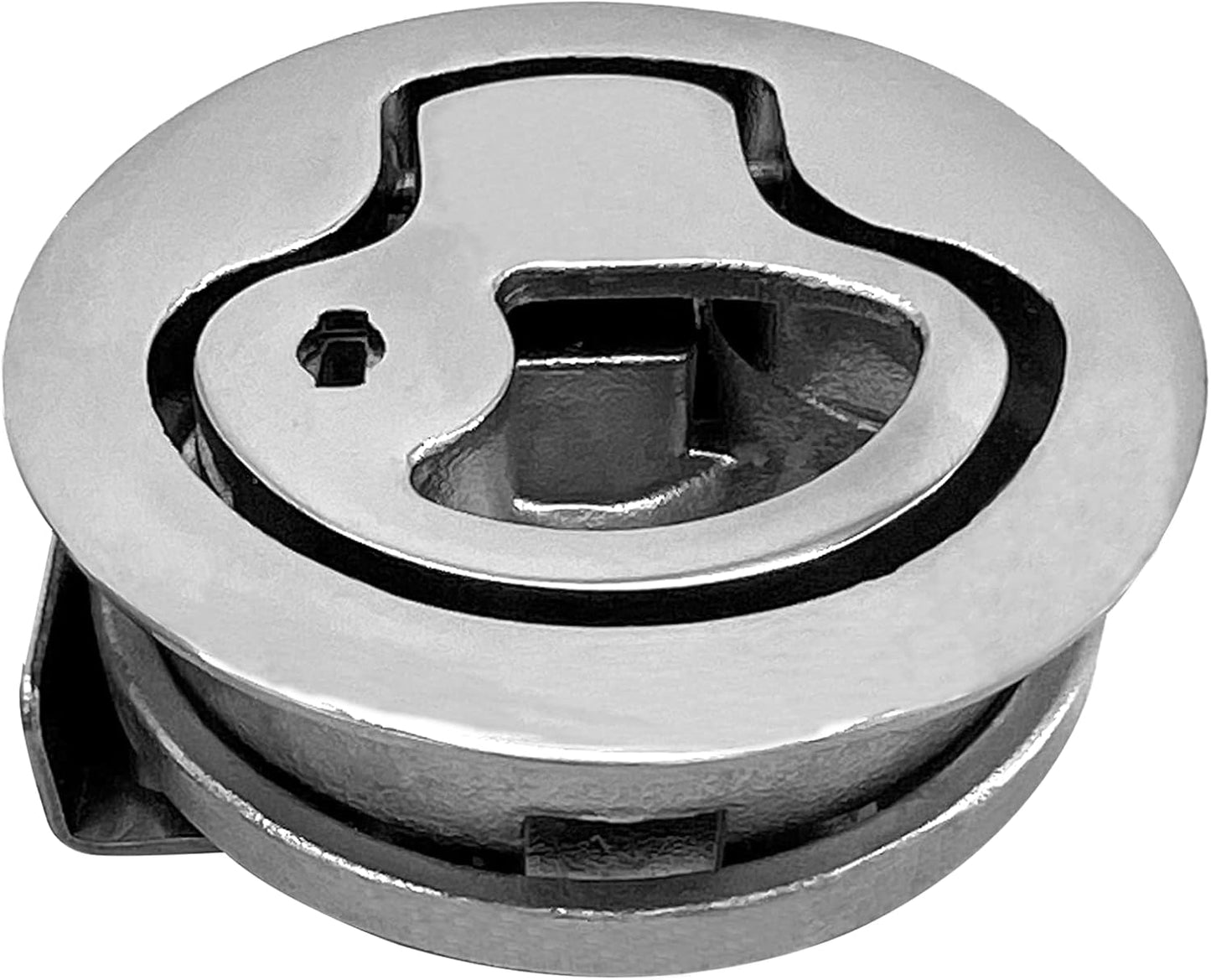Boat Latches Stainless Steel 2", Latch Hatch Round Pull Marine Flush Locking Lift Handle Deck - V1259-DP01-A-1290