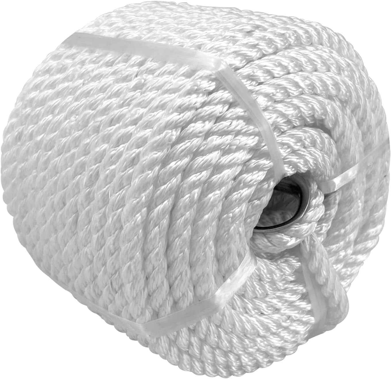 Solid Braid Nylon Anchor Rope (3/8" x 100') Line Boat with Stainless Steel Thimble & Shackle V1259-DP01-A-1291