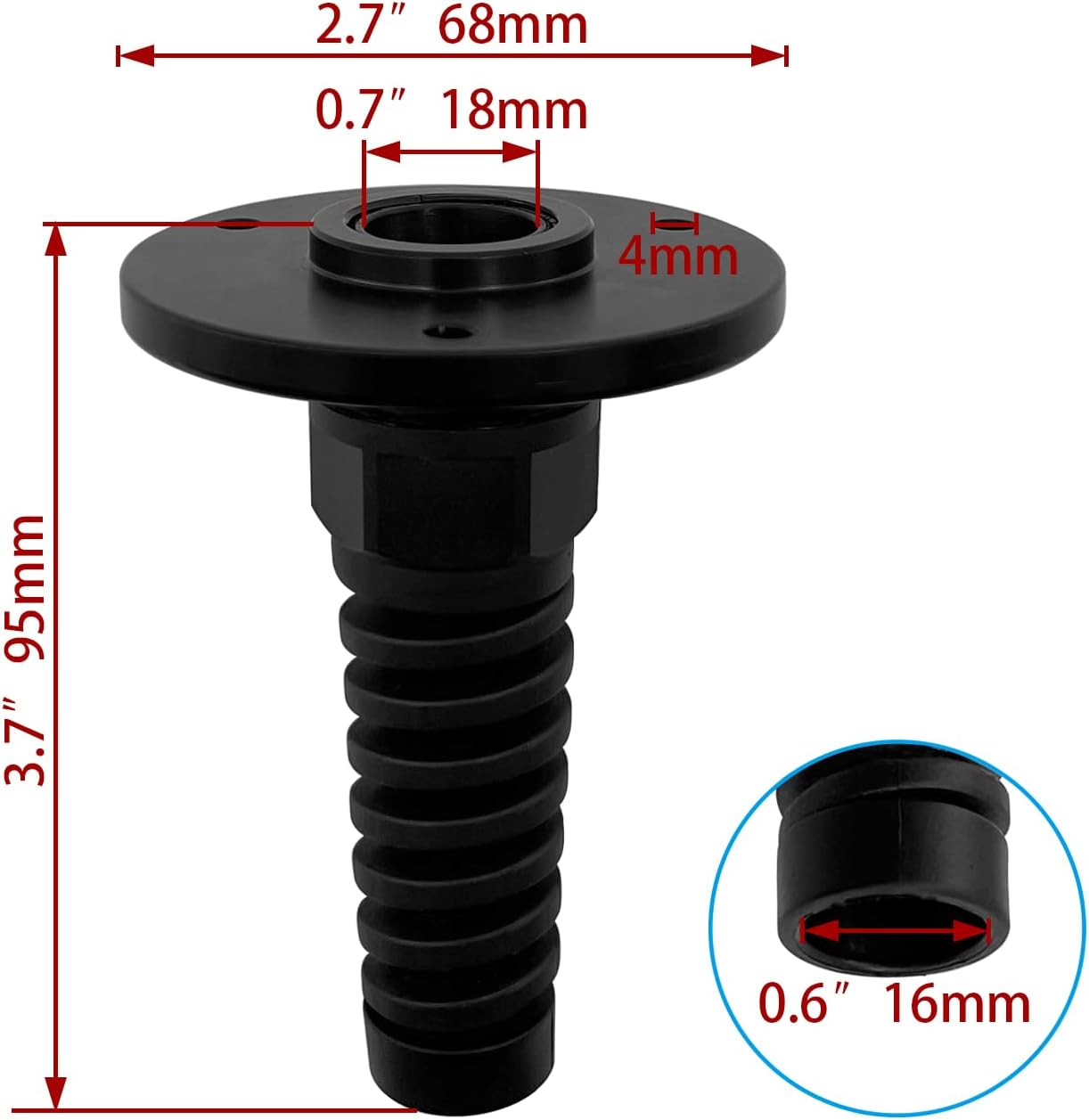 2Pcs PG16 Cable Gland with Anodized Aluminum Base Antirust Anti-corrosive Waterproof IP68 Nylon Joint V1259-DP01-A-1292