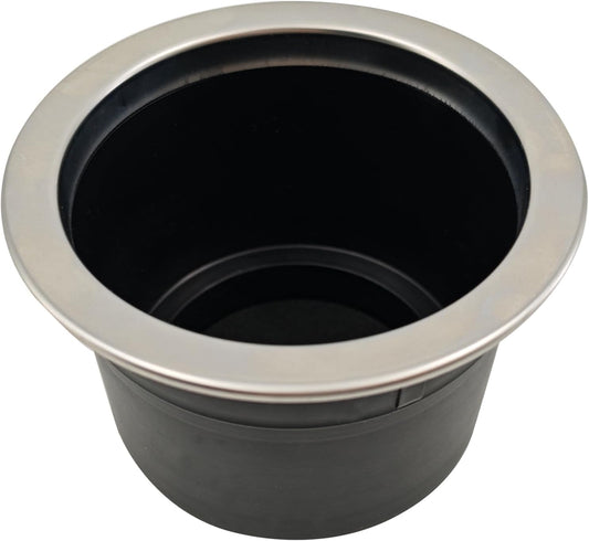 4Pcs Cup Holder Insert Plastic Universal Drop in with Drain, for RV Boat Car, Pontoon Table Sofa,Stainless V1259-DP01-A-1293