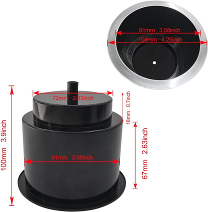 4Pcs Cup Holder Insert Plastic Universal Drop in Chrome with Drain, for RV Boat Car, Pontoon Table Sofa V1259-DP01-A-1297