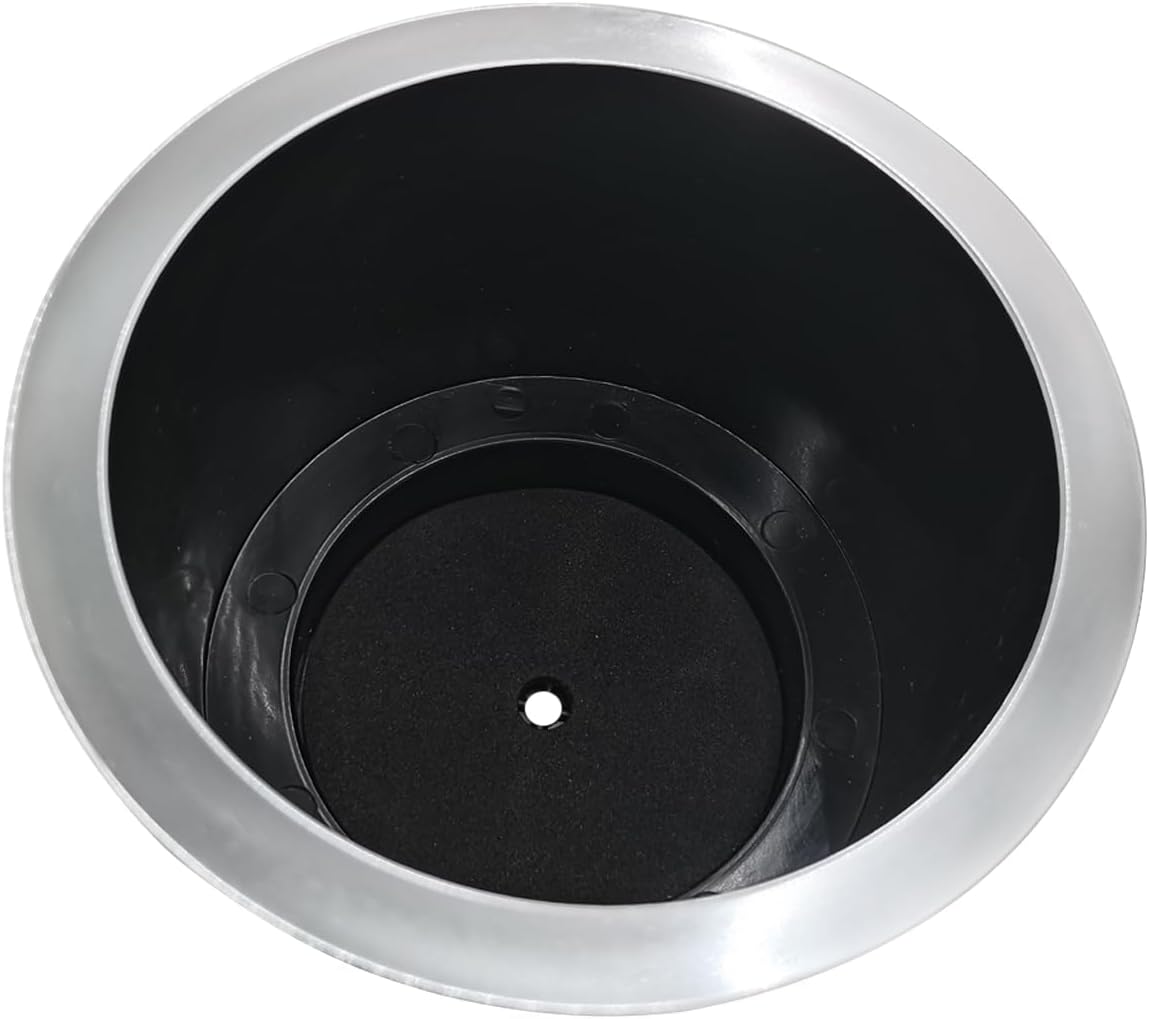 4Pcs Cup Holder Insert Plastic Universal Drop in Chrome with Drain, for RV Boat Car, Pontoon Table Sofa V1259-DP01-A-1297