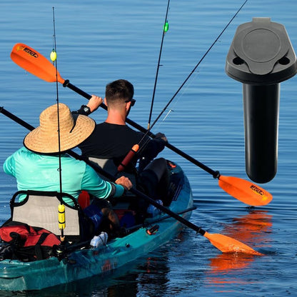 2Pcs Kayak Rod Holder, Deck Plastic Flush Mount Boat Holders and Cap Cover for Fishing, Canoe Tackle V1259-DP01-A-1300