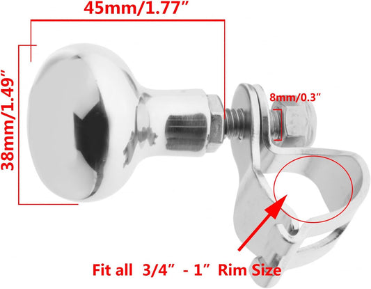 316 Stainless Steel Boat Steering Wheel Knob, Maneuvering Knob Dia. from 5/8'' to 1'' V1259-DP01-A-1301