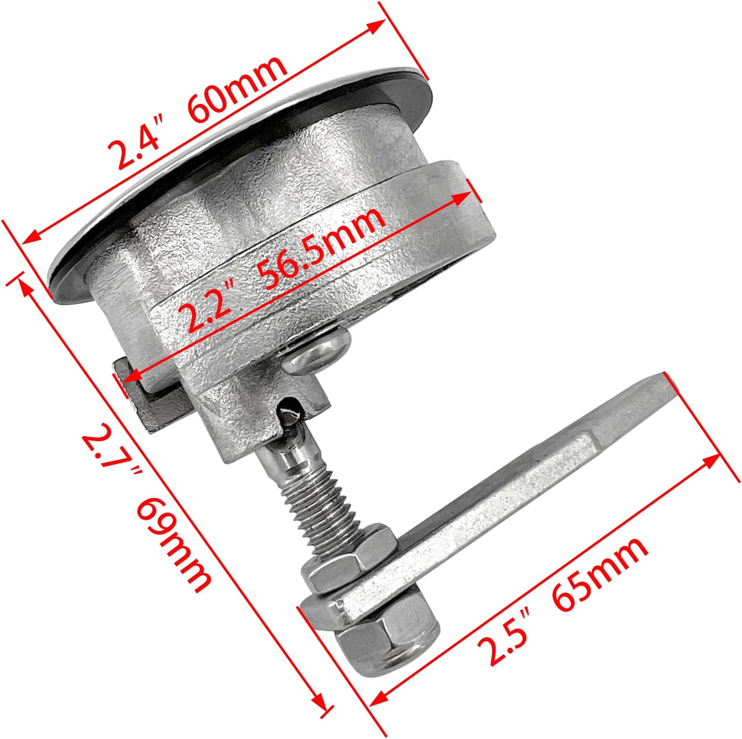 MARIEN 2PCS Marine Grade Stainless Steel Floor Buckle Hatch Latch Flush Turning Lift Handle Recessed Pull V1259-DP01-A-1311