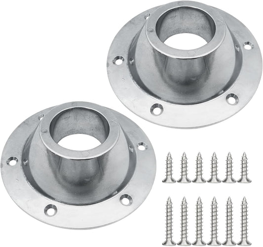 2 Pack Sliver Aluminum RV Table and Floor Mounting Base,RV Pedestal Base Flange, 6 Holes with Screws for V1259-DP01-A-1322